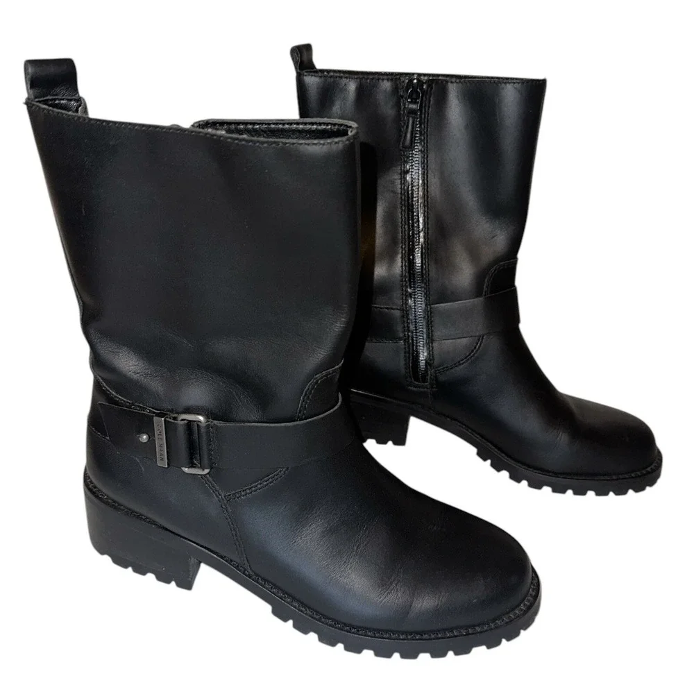 Cole Haan Champlain Waterproof Leather Boot Sz 7 Biker Rockabilly Metal Classic